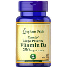 Вітамін D Puritan's Pride Vitamin D3 10000 IU 100 Softgels PTP-35872