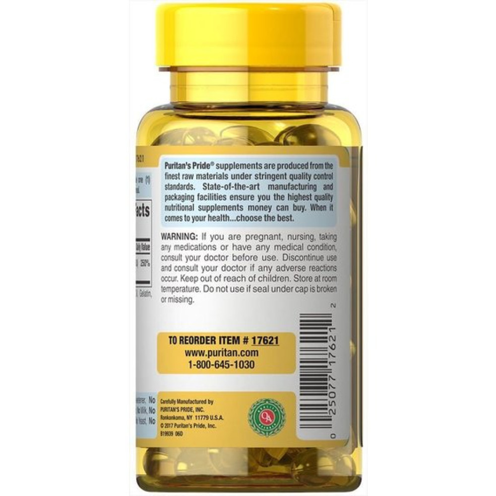 Вітамін D Puritan's Pride Vitamin D3 2000 IU 100 Softgels