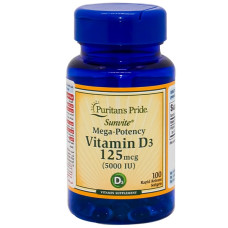 Вітамін D Puritan's Pride Vitamin D3 5000 IU 100 Softgels PTP-19377