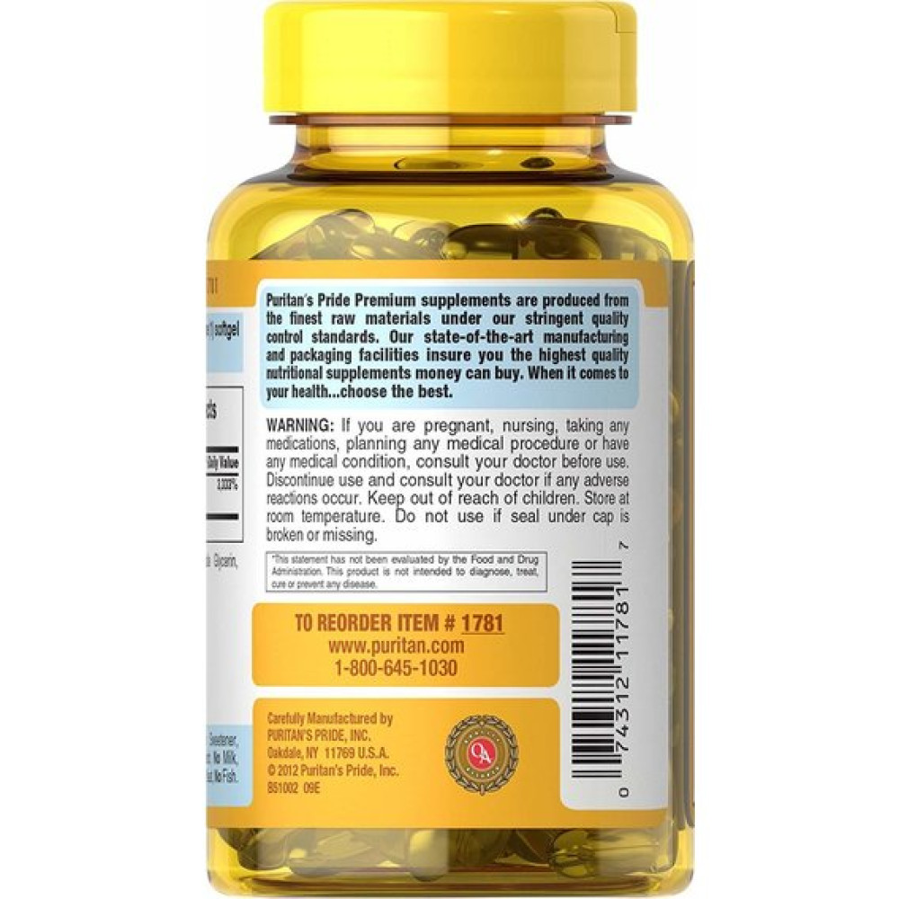 Вітамін E Puritan's Pride Vitamin E 1000 IU 100 Softgels