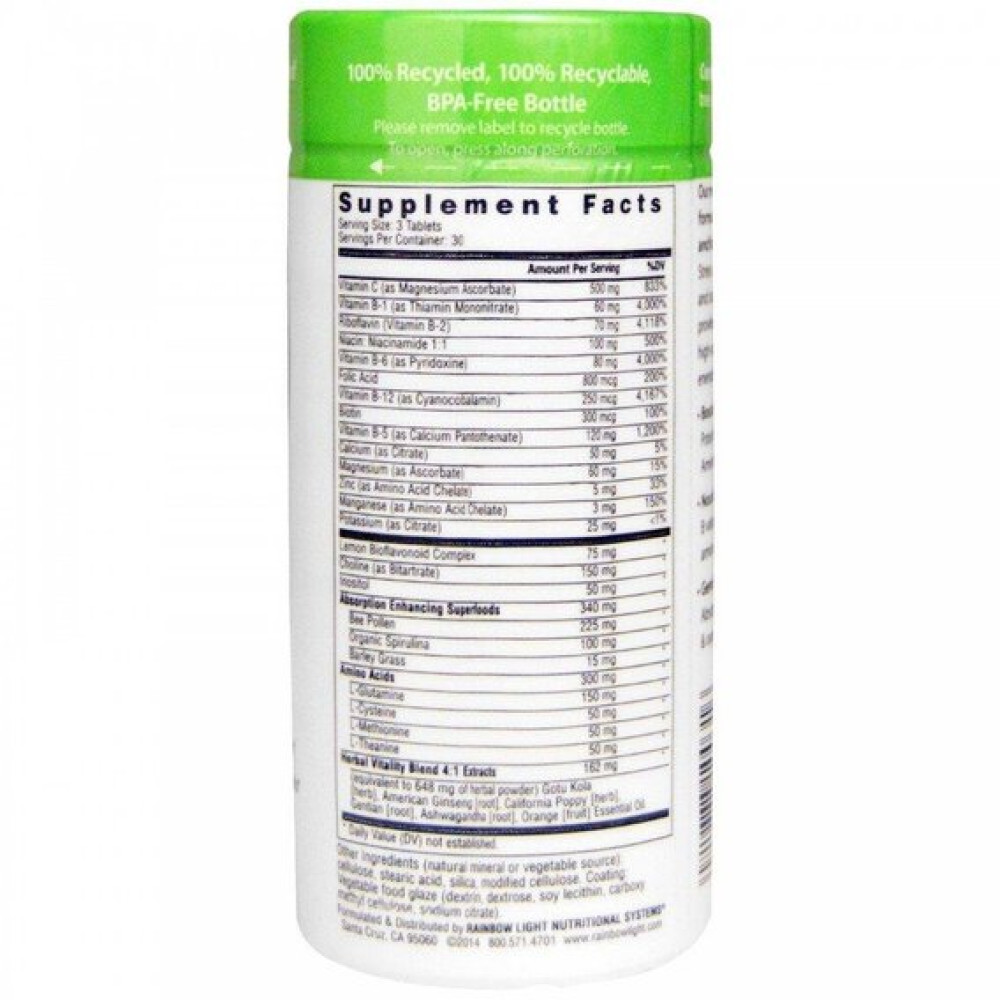 В комплекс Rainbow Light Complete B-Complex Food Based Formula 90 Tabs