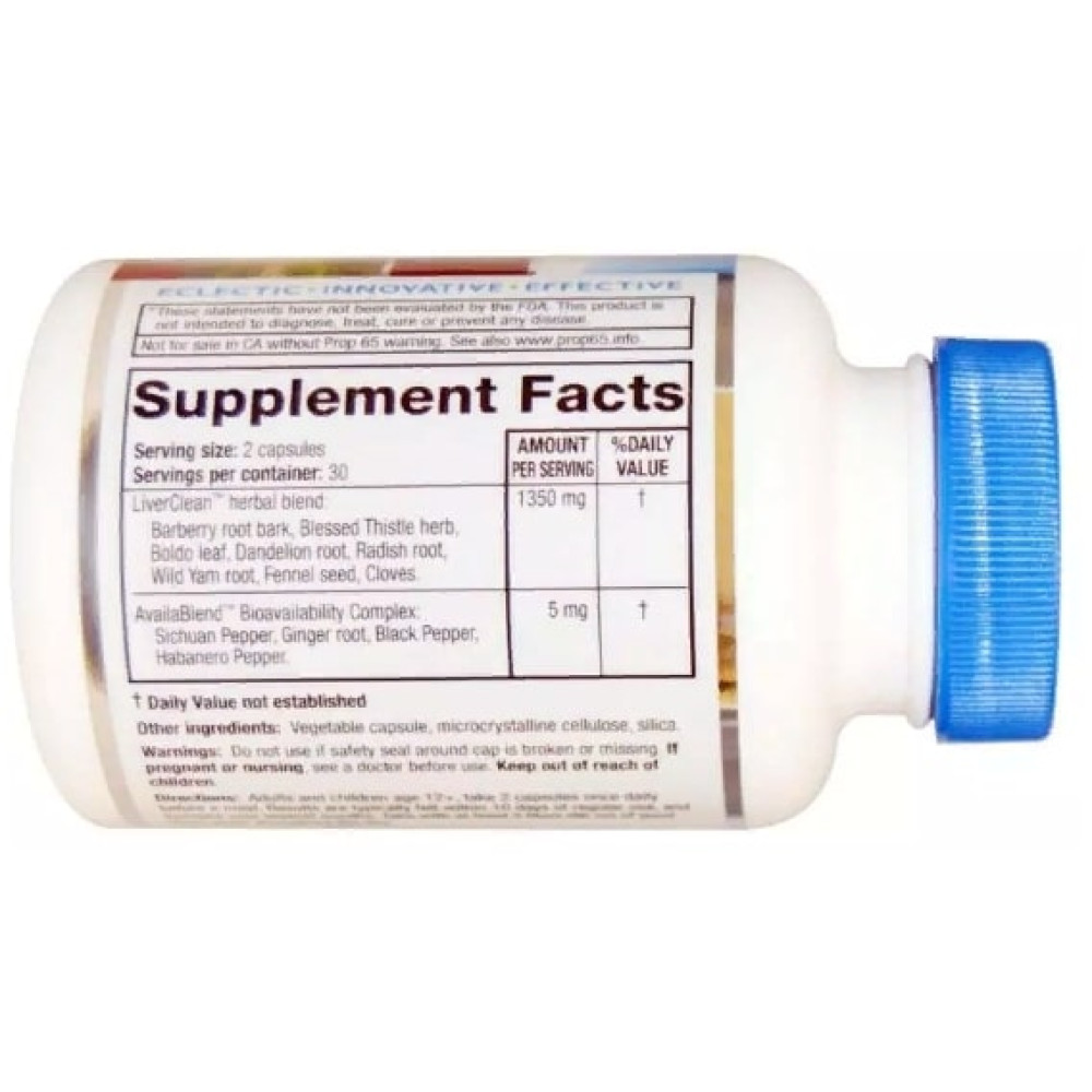 Комплекс для профілактики печінки RidgeCrest Herbals LiverClean 60 Veg Caps RCH172