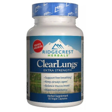 Комплекс для профілактики дихальної системи RidgeCrest Herbals Clear Lungs Extra Strength 60 Veg Caps RCH154