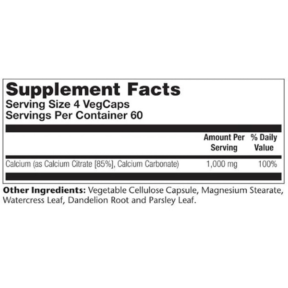 Мікроелемент Кальцій Solaray Calcium Citrate 1000 mg 240 Veg Caps SOR-45852
