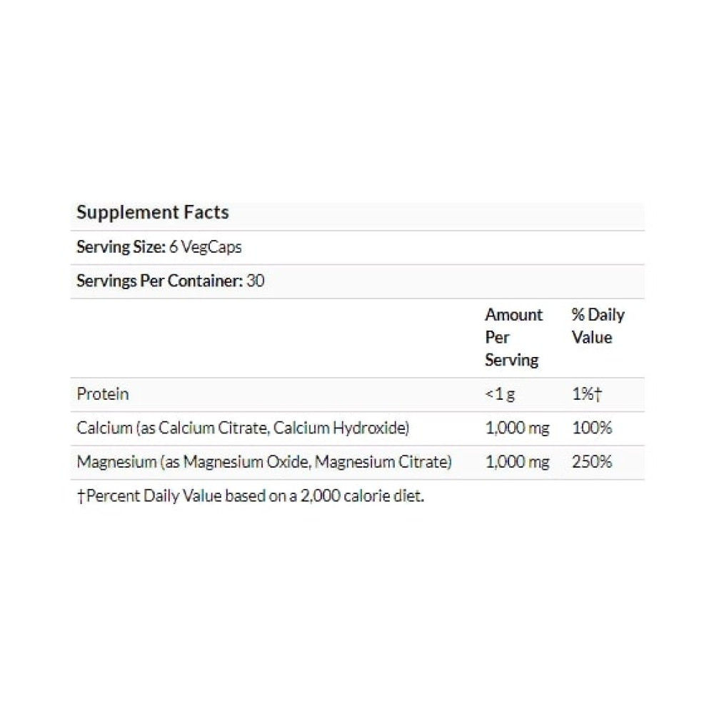 Мікроелемент Кальцій Solaray Cal-Mag Citrate, 1:1 Ratio, High Potency 180 Veg Caps SOR04525