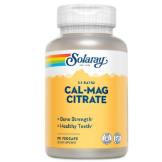 Мікроелемент Кальцій Solaray Cal-Mag Citrate, 1:1 Ratio, High Potency 90 Veg Caps SOR04524
