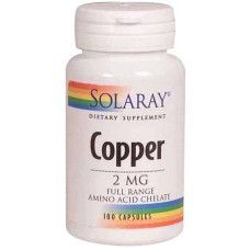Мікроелемент Мідь Solaray Copper 2 mg 100 Caps