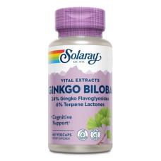 Гінкго Білоба Solaray Ginkgo Biloba Leaf Extract 60 mg 60 Veg Caps SOR-03600
