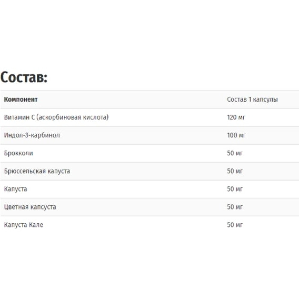 Індол 3 карбінол Solaray Indole-3-Carbinol 100 mg 30 Veg Caps SOR-36664