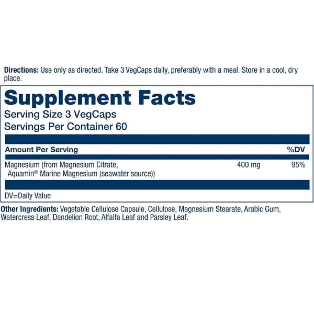 Мікроелемент Магній Solaray Magnesium Citrate 400 mg 180 Veg Caps