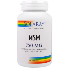 Препарат для суглобів та зв'зок Solaray MSM 750 mg 90 Veg Caps SOR-00862