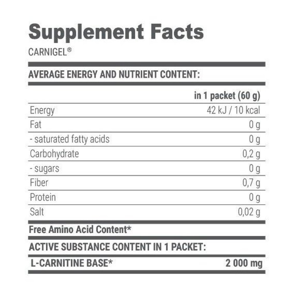 Жироспалювач для спорту Extrifit Carnigel 60 g Raspberry