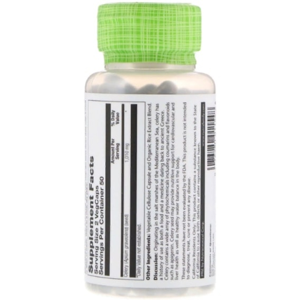 Антиоксидант Solaray Celery Seed 505 mg 100 Veg Caps SOR-01154