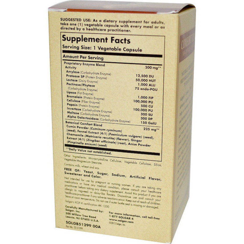 Травні ферменти Solgar Comfort Zone Digestive Complex 90 Veg Caps