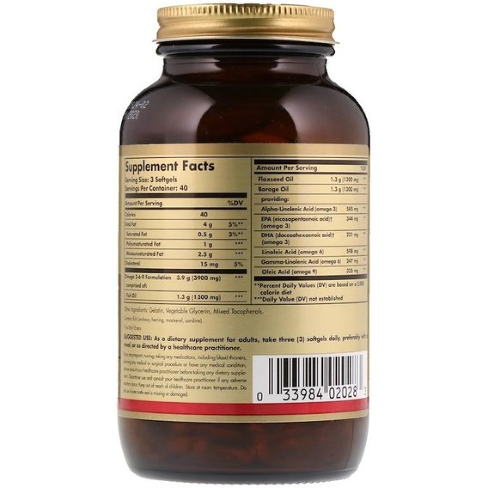 Омега 3-6-9 Solgar EFA Omega 3-6-9 1300 mg 60 Softgels