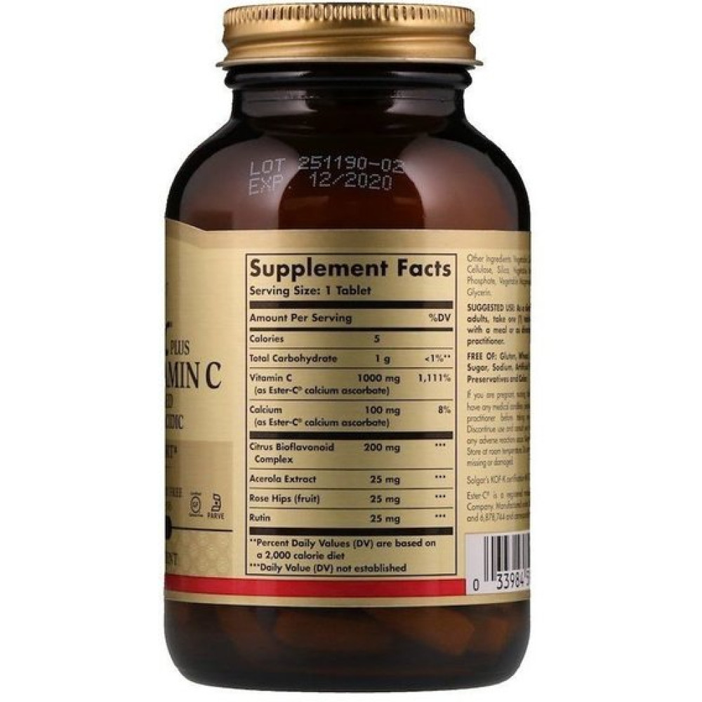 Вітамін C Solgar Ester-C Plus Vitamin C 1000 mg 180 Tabs