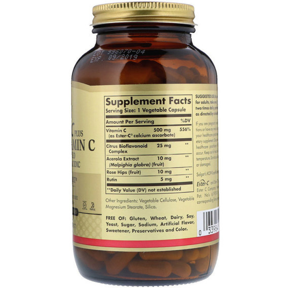 Вітамін C Solgar Ester-C Plus Vitamin C 500 mg 250 Veg Caps