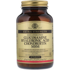 Препарат для суглобів та зв'зок Solgar Glucosamine Hyaluronic Acid Chondroitin MSM 60 Tabs SOL-01316