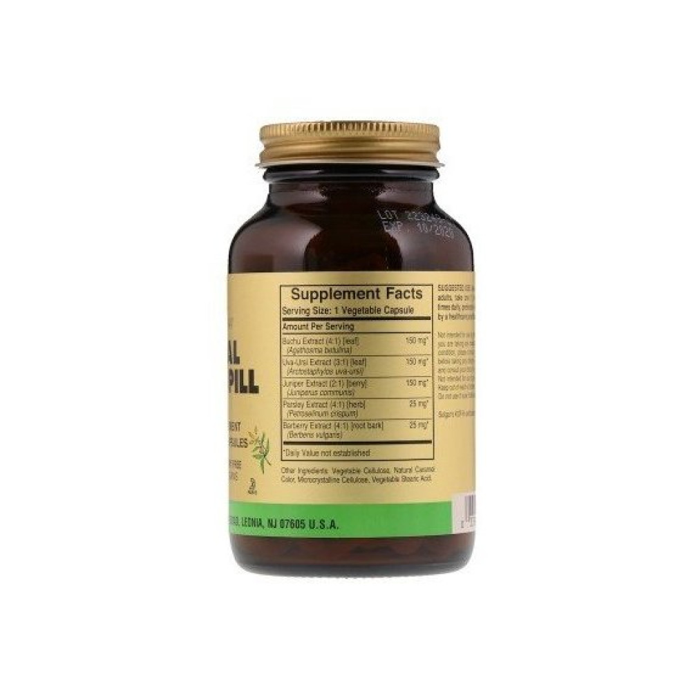 Урологічний препарат Solgar Herbal Water Pill 100 Veg Caps
