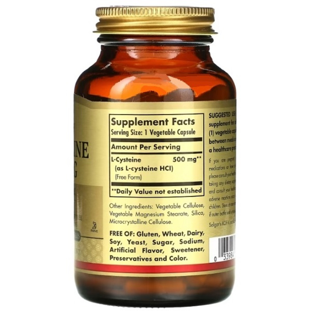 Цистеїн Solgar L-Cysteine 500 mg 90 Veg Caps