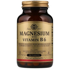 Мікроелемент Магній Solgar Magnesium with Vitamin B6 250 Tabs Мікроелемент Магній Solgar Magnesium with Vitamin B6 250 Tabs
