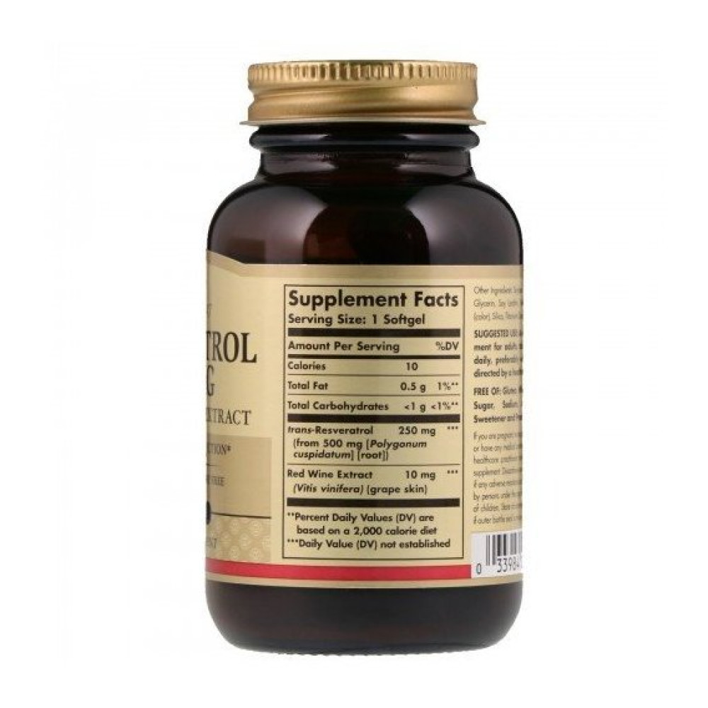 Ресвератрол Solgar Resveratrol 250 mg 30 Softgels