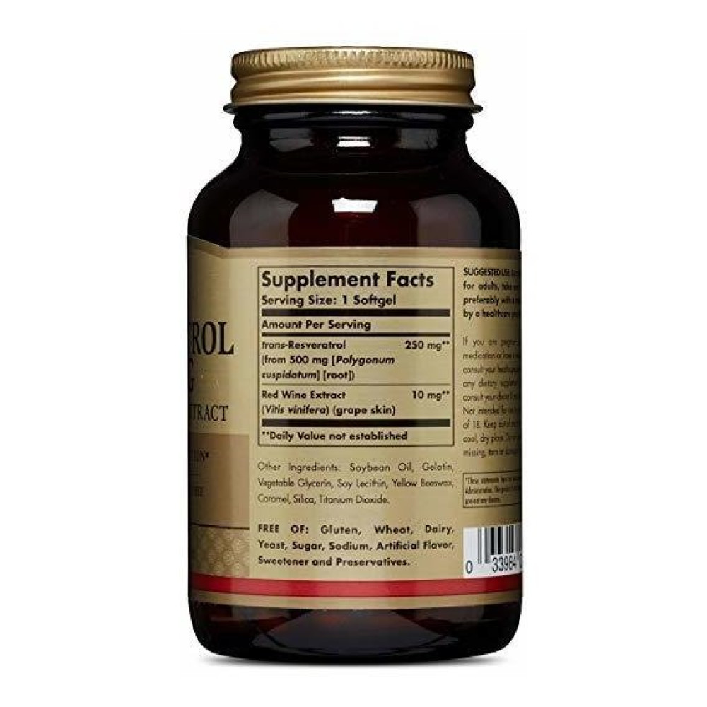 Ресвератрол Solgar Resveratrol 250 mg 60 Softgels