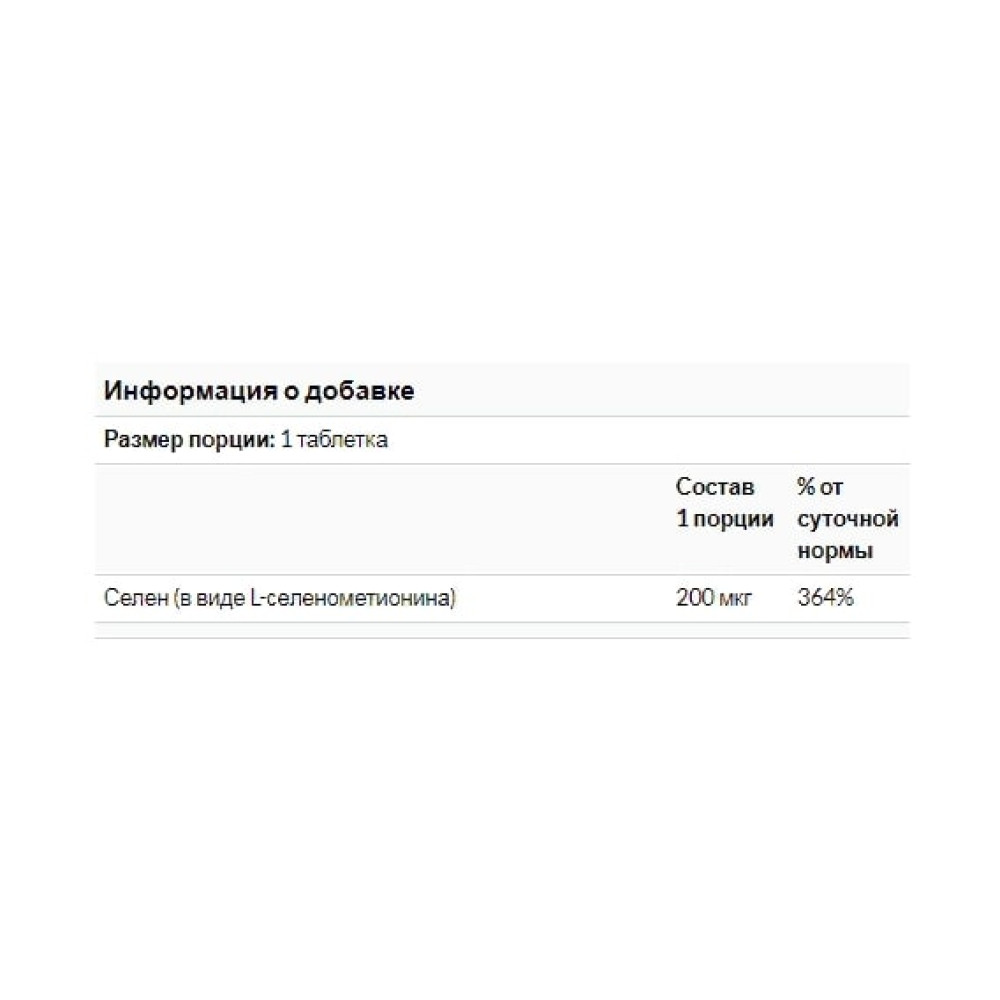 Селен Solgar Selenium, Yeast-Free 200 mcg 250 Tabs SOL-02558