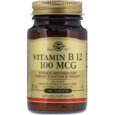 Вітамін Б12 Solgar Vitamin B12 100 mcg 100 Veg Tabs SOL-03180