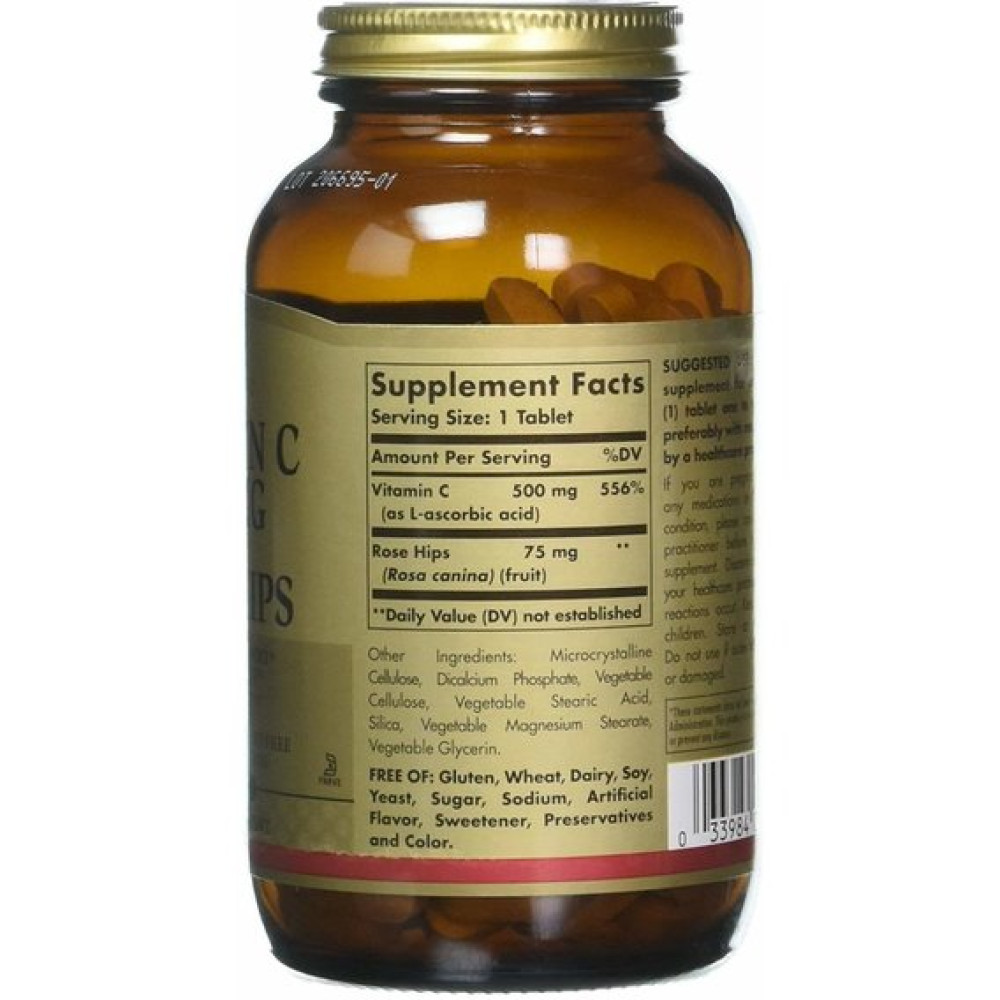 Вітамін C Solgar Vitamin C with Rose Hips 500 mg 250 Tabs