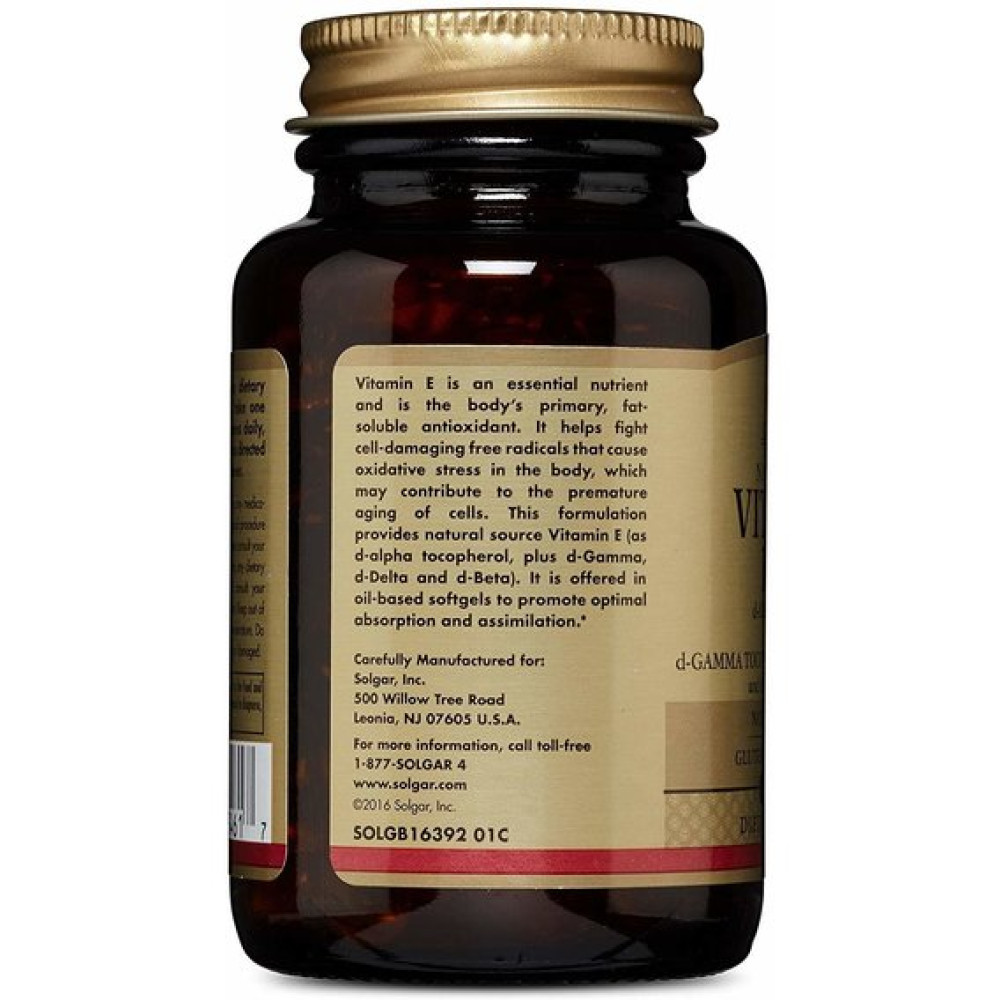 Вітамін E Solgar Vitamin E 100 IU Mixed Tocopherols 100 Softgels