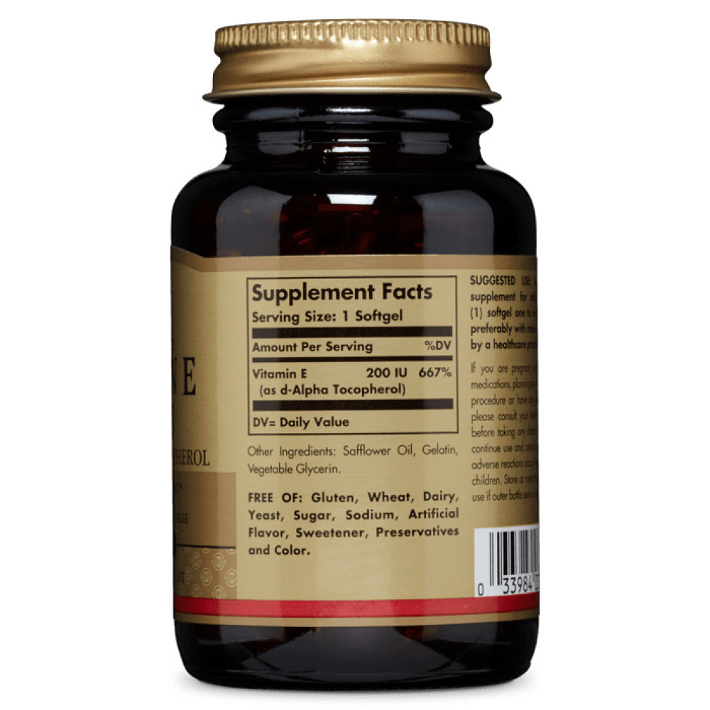 Вітамін E Solgar Vitamin E 200 IU Mixed Tocopherols 100 Softgels