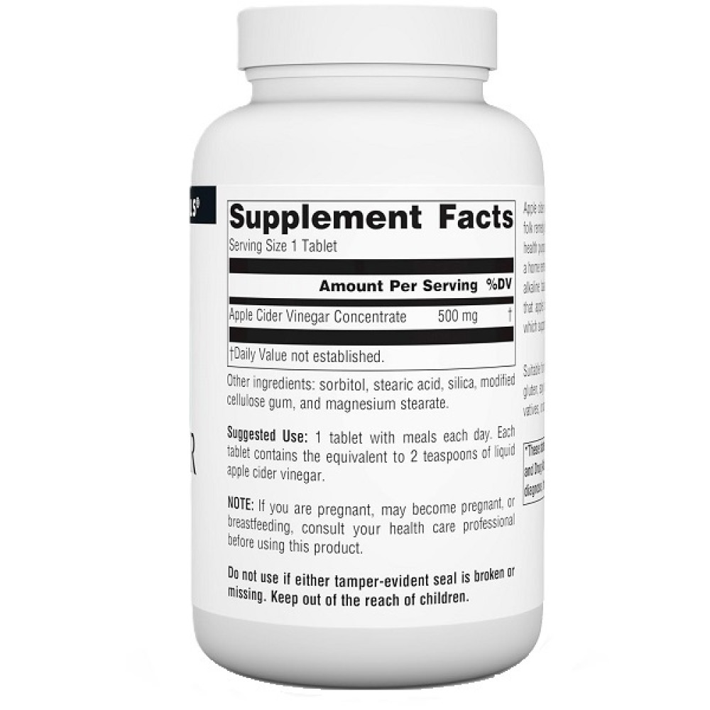 Яблучний оцет Source Naturals Apple Cider Vinegar 500 mg 180 Tabs