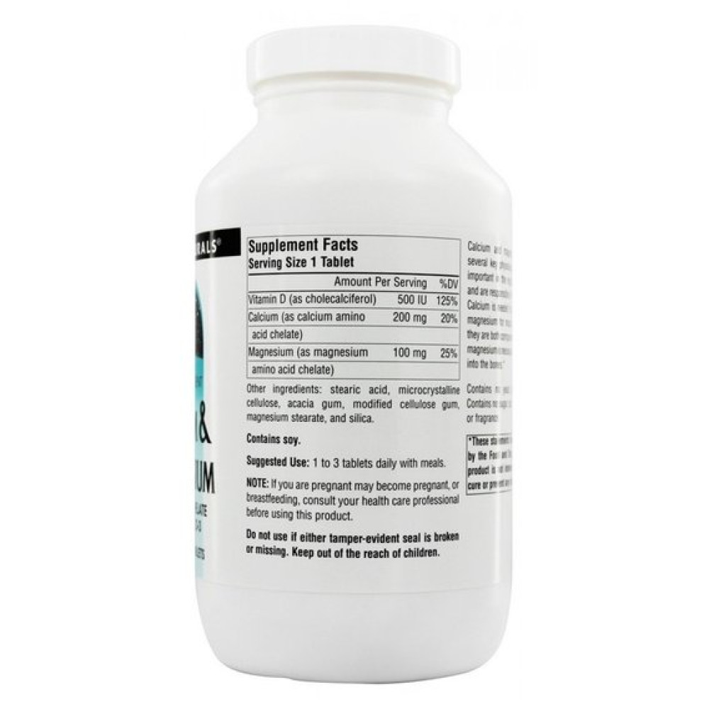 Мікроелемент Кальцій Source Naturals Calcium & Magnesium 200mg/100mg 250 Tabs