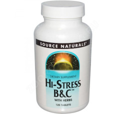 Комплекс для профілактики нервової системи Source Naturals Hi-Stress B&C 120 Tabs