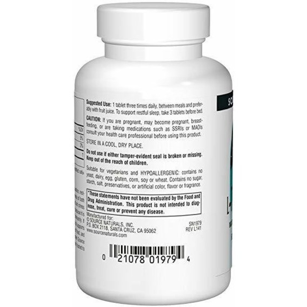 Триптофан Source Naturals L-Tryptophan with Coenzyme B-6 500 mg 60 Tabs