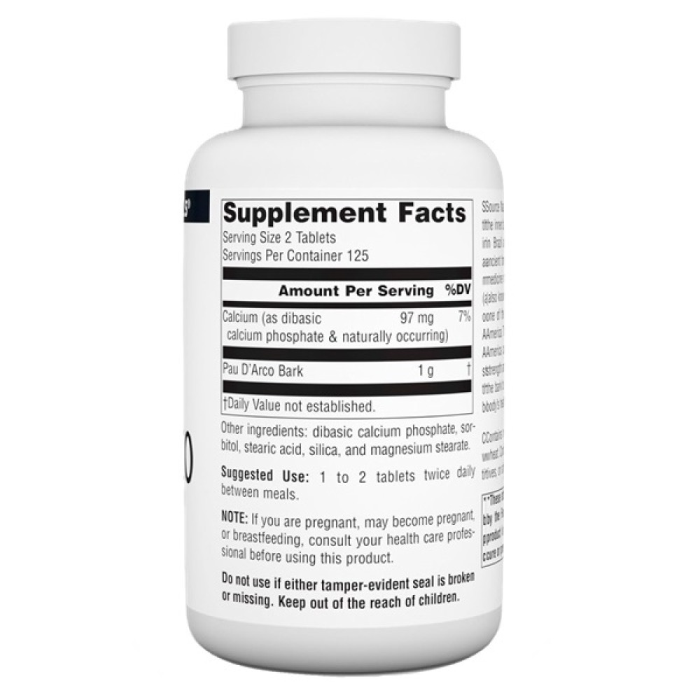Мурашине дерево Source Naturals Pau D'Arco 500 mg 250 Tabs