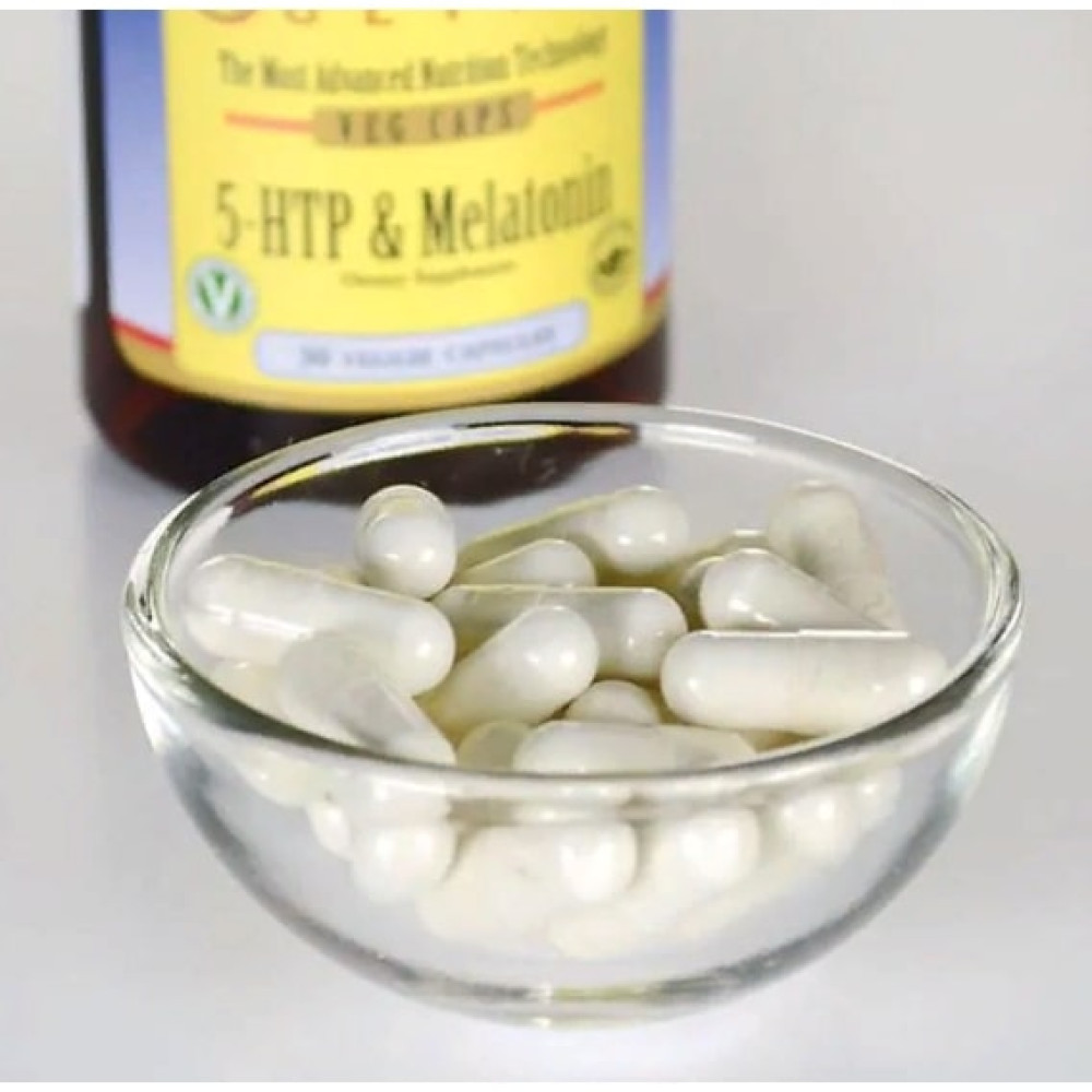 Мелатонін для сну Swanson 5-HTP & Melatonin 30 Veg Caps SWA-02764