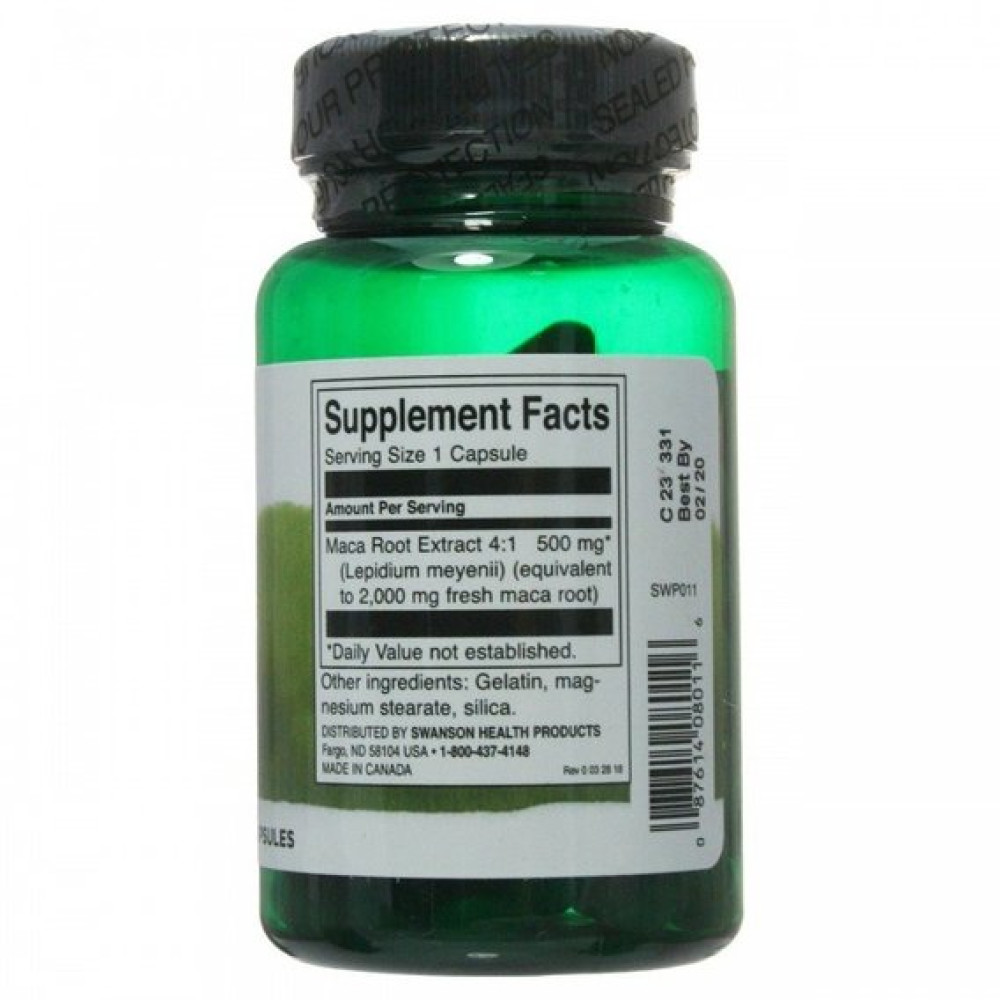 Мака Swanson Maca, Sexual Health 500 mg 60 Caps SWA-08011