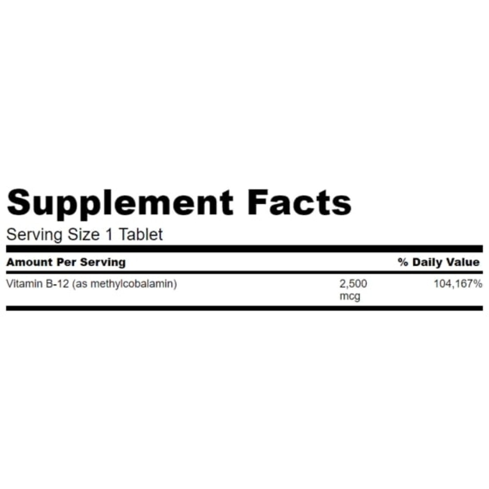 Вітамін Б12 Swanson Vitamin B-12 Methylcobalamin 2500 mcg 60 Tabs Cherry SWA-02783
