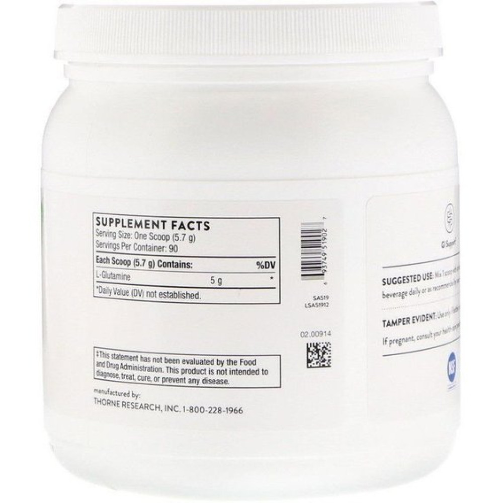 Глютамін Thorne Research L-Glutamine Powder 1.1 lbs 513 g /90 servings/