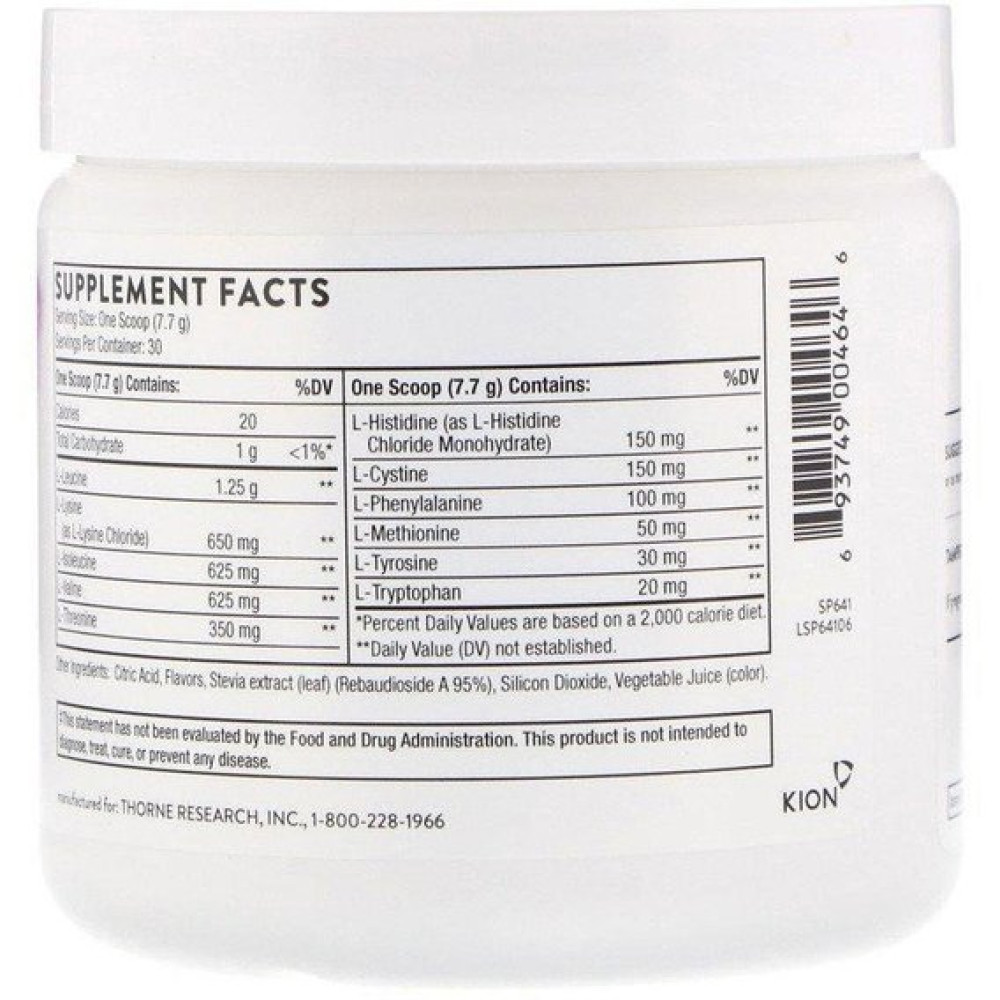 Амінокомплекс Thorne Research Amino Complex 8.1 oz 231 g /30 servings/ Berry Flavor