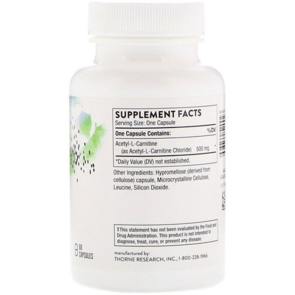 Комплекс Ацетил/Карнітін Thorne Research Carnityl Acetyl-L-Carnitine 60 Caps