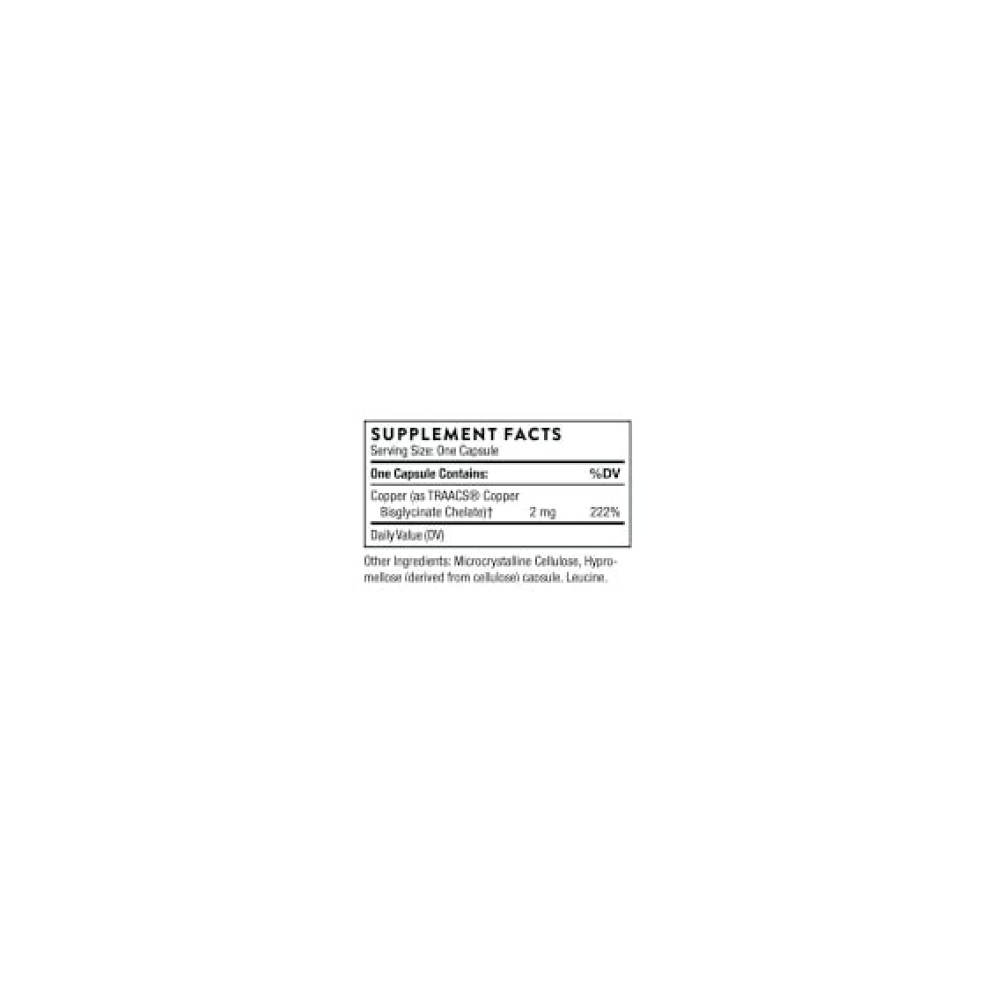 Мікроелемент Мідь Thorne Research Copper Bisglycinate 60 Veg Caps