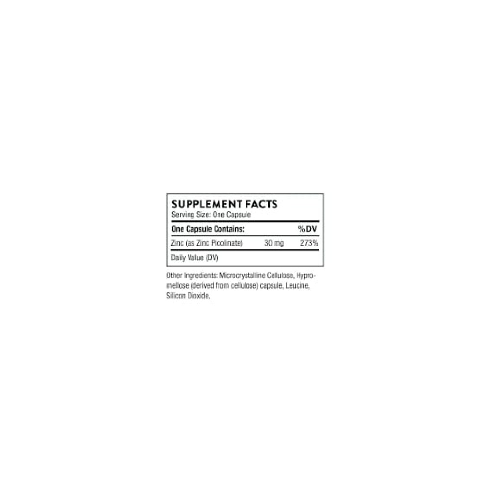 Мікроелемент Цинк Thorne Research Double Strength Zinc Picolinate 30 mg 180 Veg Caps