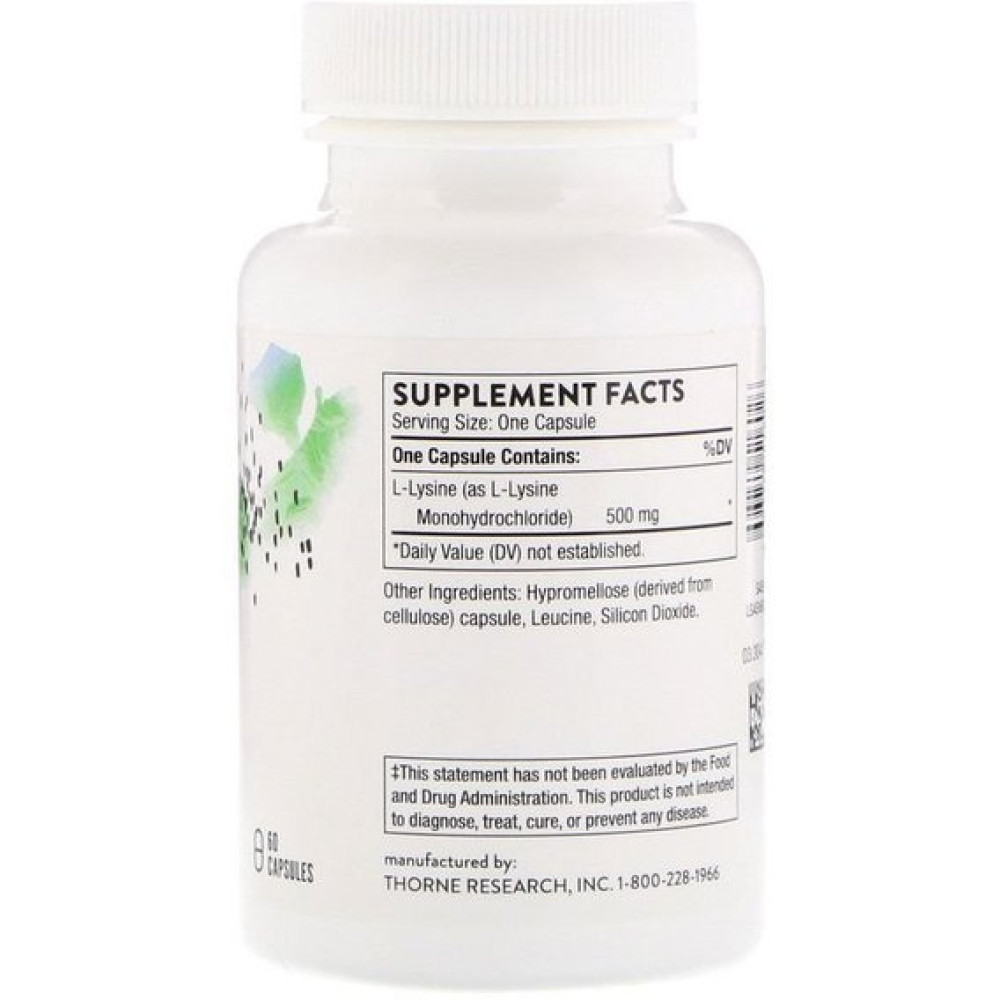 Амінокислота Лізін Thorne Research L-Lysine 60 Veg Caps