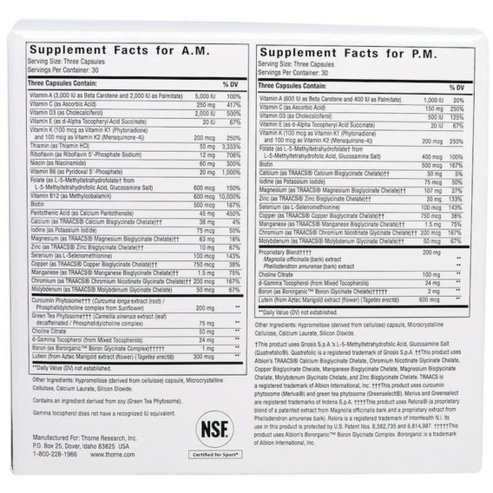 Вітамінно-мінеральний комплекс Thorne Research Multi-Vitamin Elite 2 Bottles 90 Veg Caps
