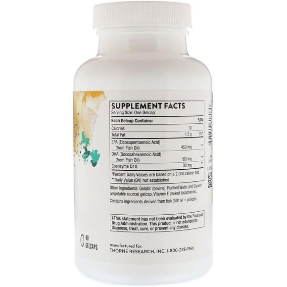 Омега 3 Thorne Research Omega-3 with CoQ10 90 Gel Caps