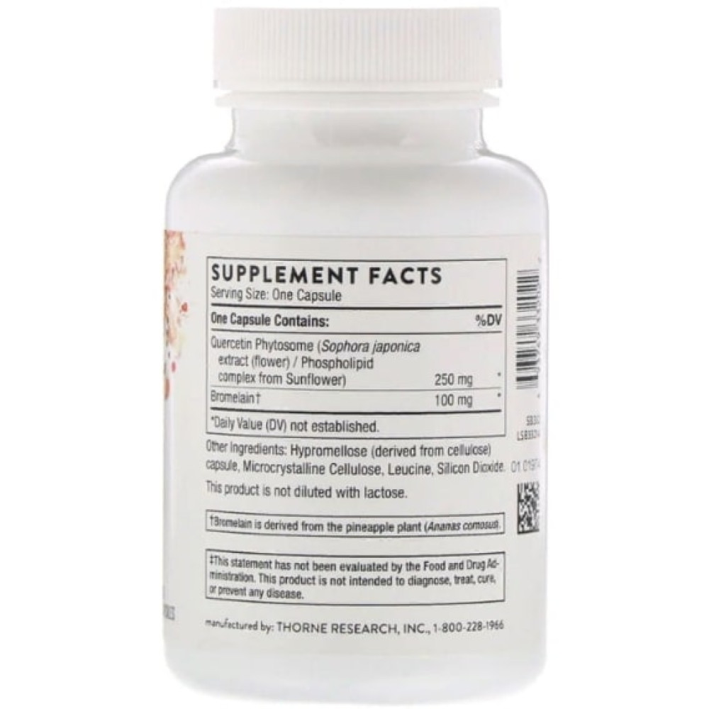 Кверцетін Thorne Research Quercenase 60 Caps THR-33202