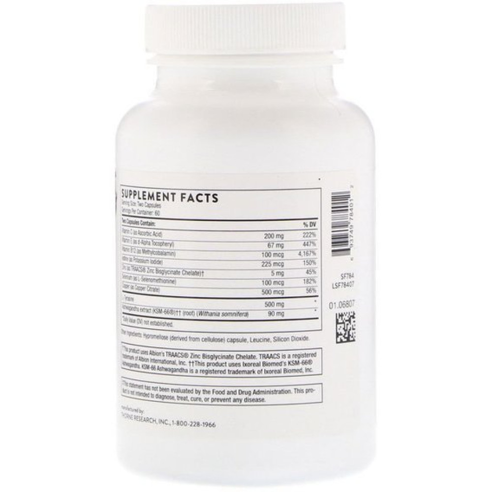 Комплекс для профілактики щитовидної залози Thorne Research Thyrocsin Thyroid Cofactors 120 Veg Caps